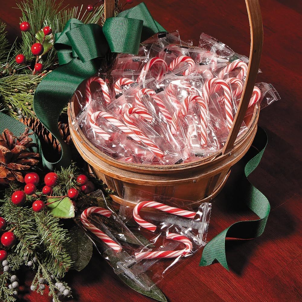 Pepermint Mini CandyCanes, 96 Individually Wrapped, Bulk Candy for all occassions