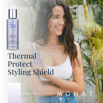 MONAT Studio One Thermal Protect Styling Shield - Heat Protectant for Hair Styling Products. Thermal Protection for Hair From Extreme Heat of Straightening Hair Products - Net Wt. 134 ml 4.5 fl oz