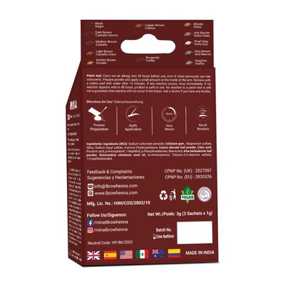 MINA ibrow Hair Color Tint Kit Regular Pack with Brush For Professional Tinting Coloring, Covers Gray Hair, Stays up to 6 Weeks-(30 applications)(Burgundy)