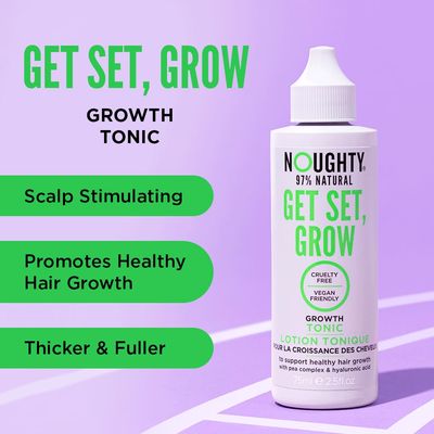 Noughty 97 Natural Get Set Grow Tonic, Leave in Treatment for Thicker and Fuller Looking Hair, 97 Natural, with Pea Complex and Hyaluronic Acid 75ml