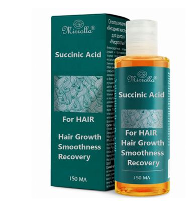 Succinic Acid Strengthens Hair, Improves Quality, Restores Smoothness, Seals Core, Activates Hair Growth of Any Type - 150 ML