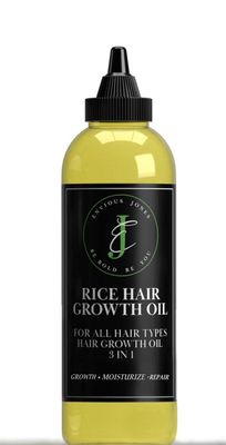 Rice Hair Oil 3 in1 growth moisturize repair alopecia edges beard hair loss hot oil treatments. for Hair Growth, Eyelashes and Eyebrows balding crowns bald spots 4oz fl