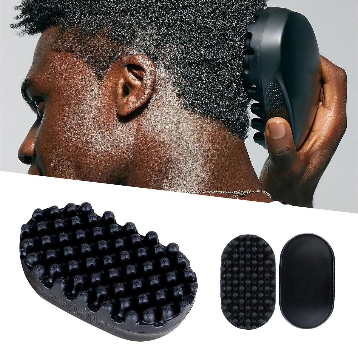 Oskrieel Portable Men&#39;s Shampoo Comb Scalp Cleaner Head for Stress Relief, Relaxing Scalp, Short Hair Curly Hairbrush Men&#39;s Kids Shower Hairbrush for Home and Travel Use