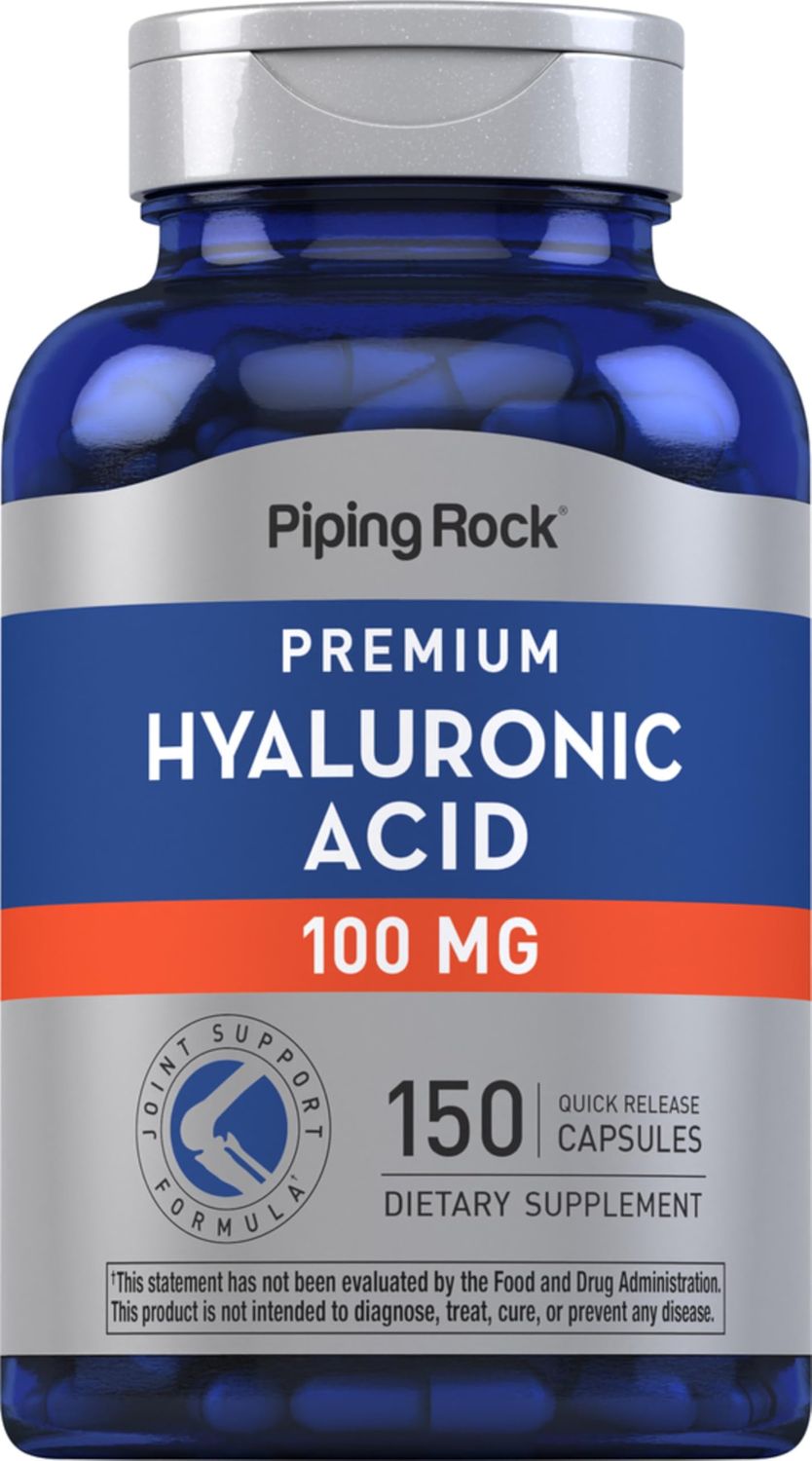 Piping Rock Hyaluronic Acid Capsules 100mg 150 Count Premium Formula Non-GMO, Gluten Free Supplement