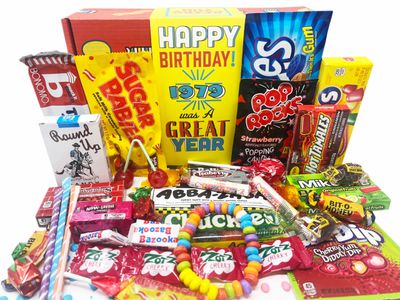 RETRO CANDY YUM 1979 46th Birthday Ideas - Gift Box of Nostalgic Candy Assortment from Childhood - Birthday Gifts for 46 Year Old Men and Women Born 1979 Jr