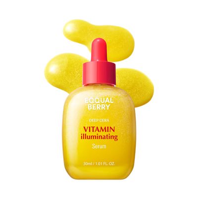 EQQUALBERRY Vitamin Illuminating Serum - Brightening Vitamin C Serum with Niacinamide Strengthens skin barrier Hydrates using Ceramide and Hyaluronic Acid, 1.01oz 30ml