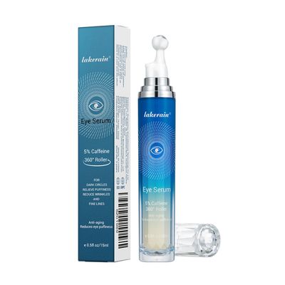 ZAMANIYA 5 Caffeine Eye Serum,Moisturizing Eye Cream with 360 Massage Roller Ball,Anti-Aging Moisturizing Eye Serum for Dark Circles,Reducing Eye Puffiness,Lightening Fine Lines,Lifting and Firming