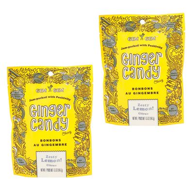 Gem Gem Ginger Candy Chewy Ginger Chews (Mango, 6.5oz, Pack of 2)
