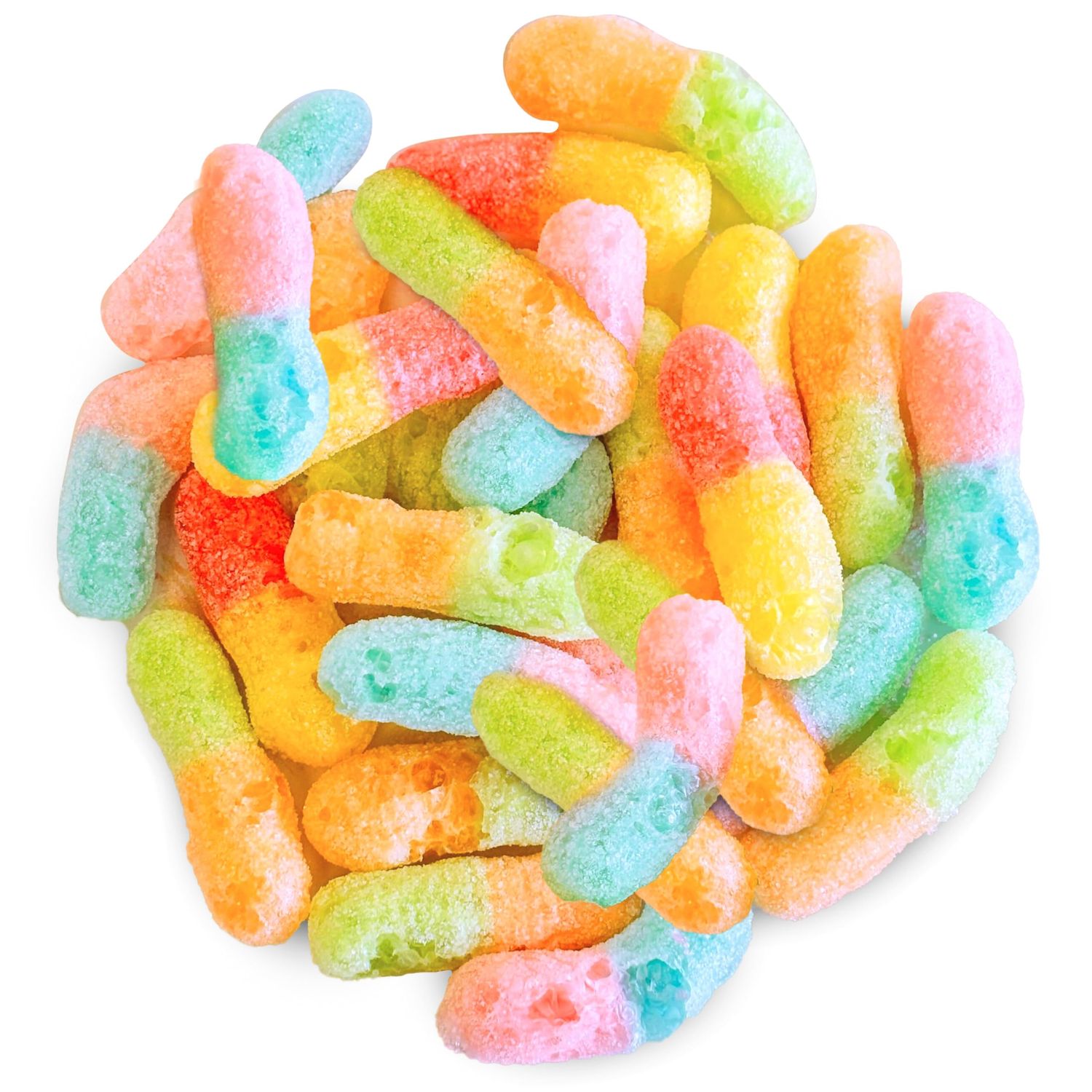 Sarah&#39;s Candy Factory Freeze Dried Sour Worm Sweet Delicious,Crunch in Resealable Bag 4.5 Oz