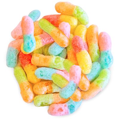 Sarah&#39;s Candy Factory Freeze Dried Sour Worm Sweet Delicious,Crunch in Resealable Bag 4.5 Oz