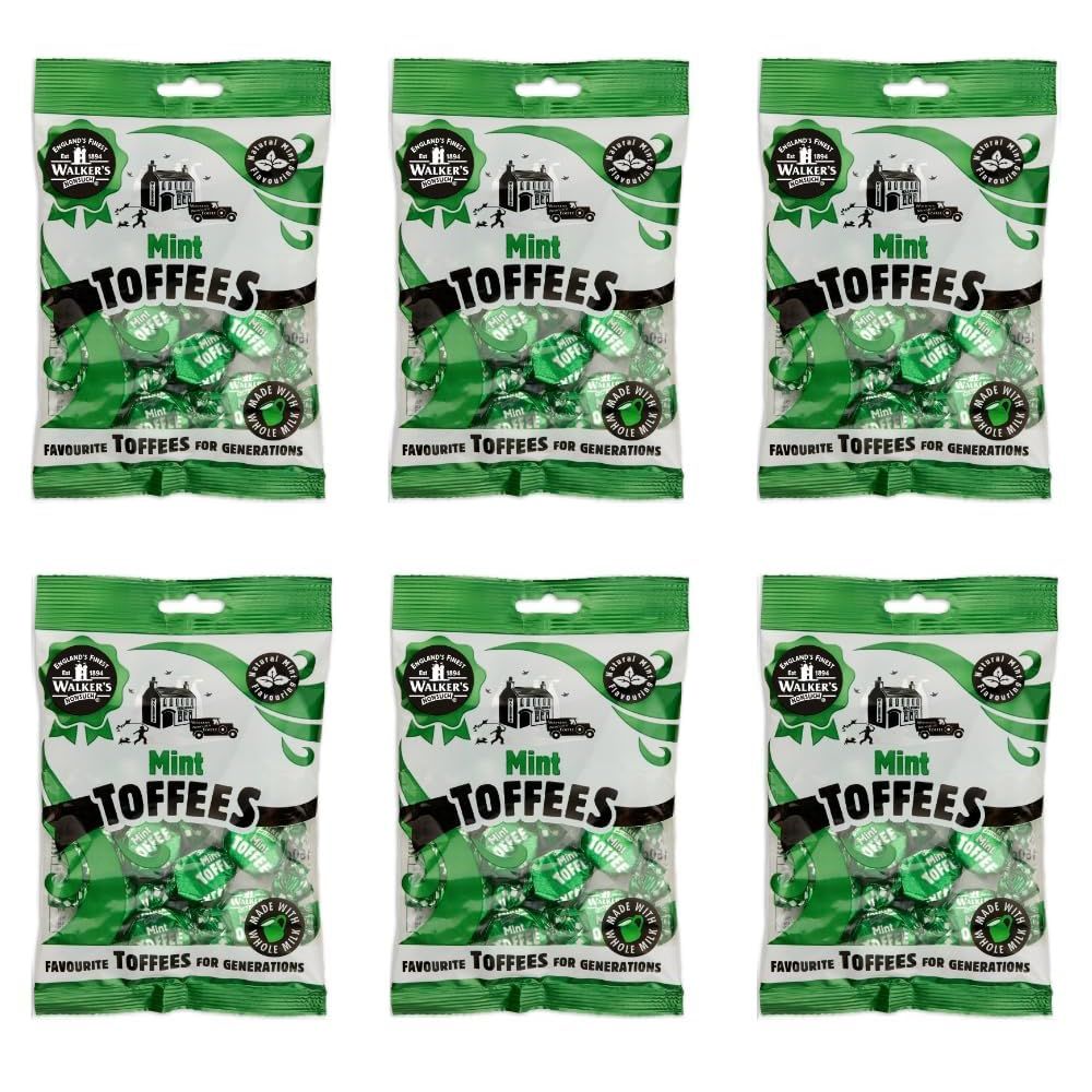Walkers&#39; Nonsuch Mint Toffee Made with Whole Milk Natural Mint Flavor Imported from UK Traditional British Candy Classic English Sweets 5.29 Oz (150g)