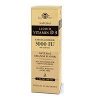 SOLGAR Liquid Vitamin D3 125 mcg (5,000 IU) - 2 fl oz, Pack of 2 - Natural Orange Flavor - Helps Maintain Healthy Bones Teeth - Immune System Support - Gluten Dairy Free - 118 Total Servings