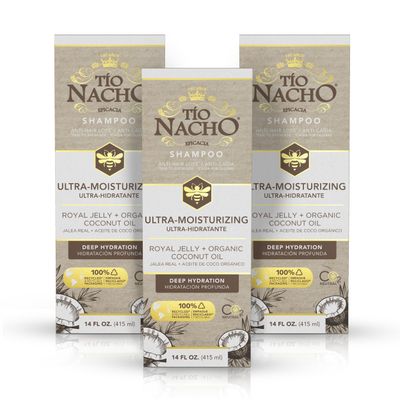 Tio Nacho Ultra Hydration Shampoo with Coconut Oil Royal Jelly, Hydrating Nourishing for Dry, Damaged Hair, Fights Frizz Protects from Breakage, 14 Fluid Ounces (Pack of 3)