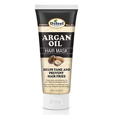 Difeel Argan Oil Hair Mask, 8 oz - Deep Conditioning Hair Treatment for Dry, Color Treated Hair - Helps Repair, Moisturize, and Prevent Frizz
