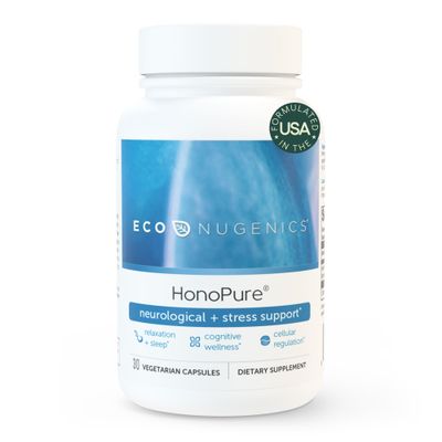 EcoNugenics HonoPure Magnolia Bark Extract - 98 Pure Honokiol Supplement Helps with Brain Function, Sleep Aid, Stress Relief Overall Mood - Nootropic with GABA Antioxidant Support - 30 Capsules