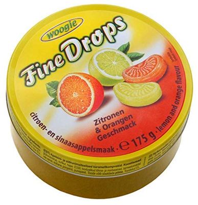 Fine Drops Fruit Hard Candy Orange Lemon Flavor Imported From Austria Pack Of 3