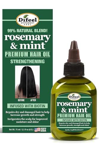 Difeel Rosemary and Mint Premium Hair Oil with Biotin 2.5 oz.
