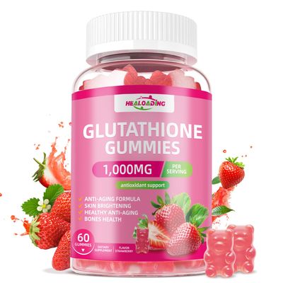 HEALOADING Glutathione Supplement Collagen Gummies: L-Glutamine Contains Marine Collagen Vitamins C, E, DB12 Glutathione Gummies 1000mg for Anti-Aging Formula and Strengthen Bones