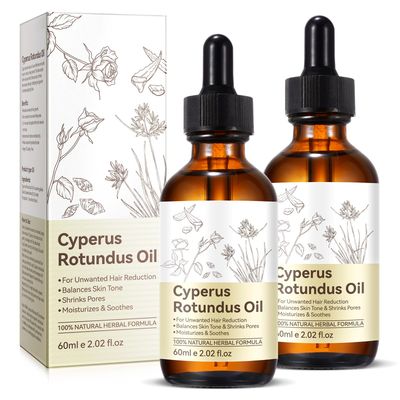 2 Pack Cyperus Oil, Cyperus Rotundus, Natural Cyperus Oil for Reducing Body Hair Growth, Moisturizing Soothing Body Oil, Smooth Skin, for All Skin Types