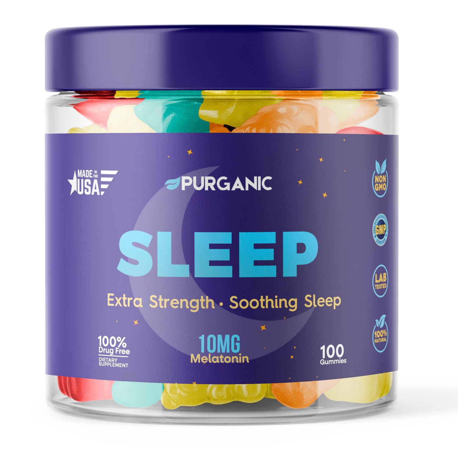 Purganic Melatonin Gummies for Sleep - 100ct