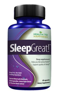 Sleep Great - Natural Sleep Aid with Melatonin, Lemon Balm, Ashwagandha, Valerian Passion Flower - 60 Capsules