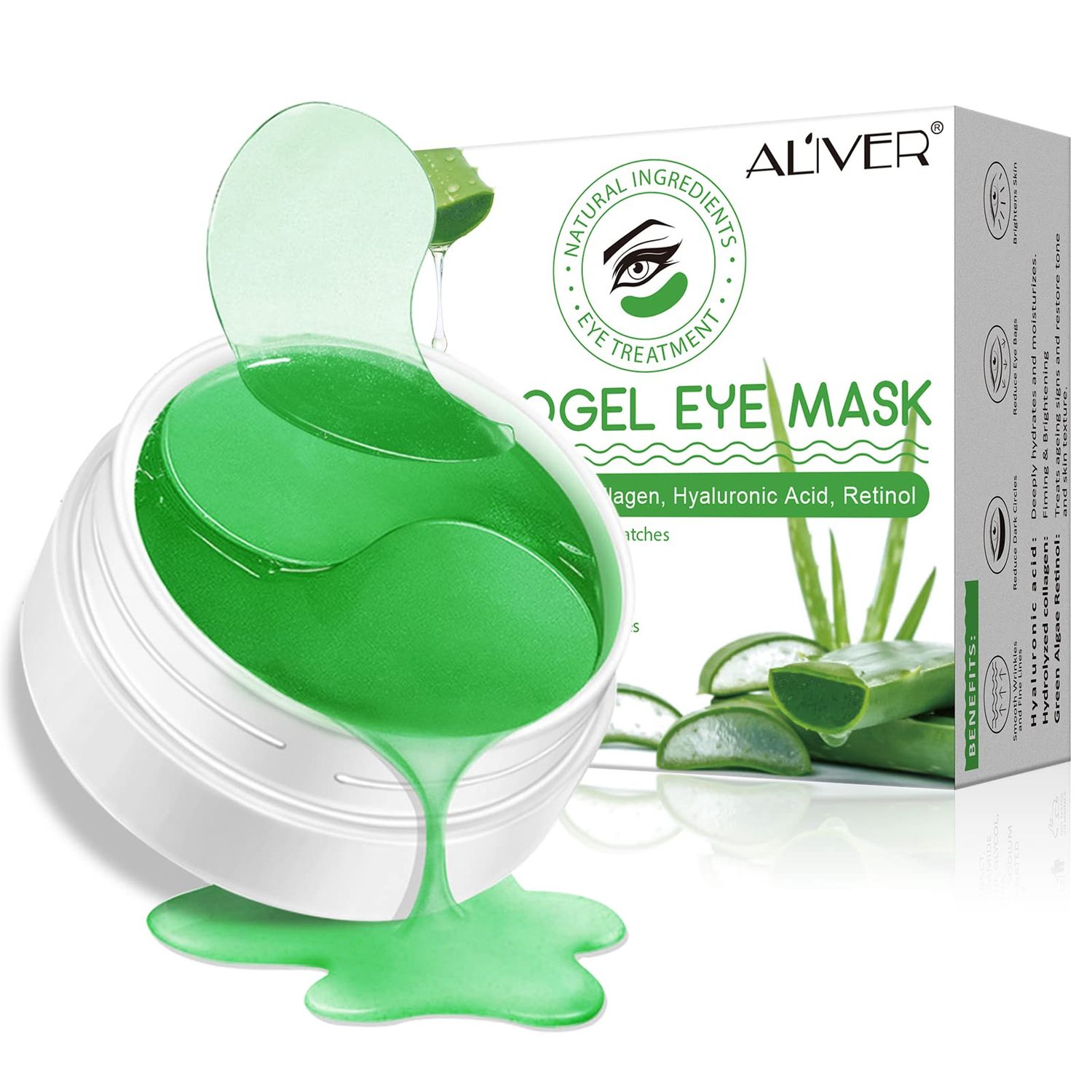 sefudun Aloe Veoe Eye Patches,Hydrogel Under Eye Masks for Dark Circles,Anti Wrinkle Treatment,Under Eye Gel Pads,Eye Mask for Puffy Eyes, Skincare,Hydrating 60 Pieces30 Pairs