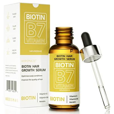 Biotin Hair Growth Serum for Stronger Thicker Hair, Natural Ingredients for All Hair Types, Men and Women
