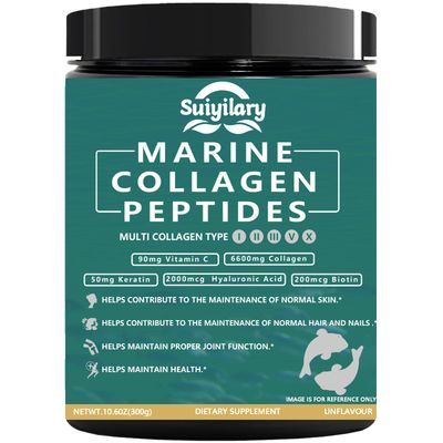 Collagen Peptides Powder for Women, Multi Marine Hydrolyzed for Healthy Hair, Skin, Nails with Hyaluronic Acid, Biotin, Vitamin C, 30 Servings (10.6 OZ, Unflavored)