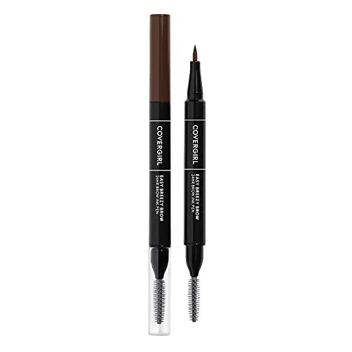 COVERGIRL - Easy Breezy Brow 24HR Brow Ink Pen, dual applicator, ultra-precise felt-tip, spoolie comb, water-resistant, lightweight, 100 Cruelty-Free