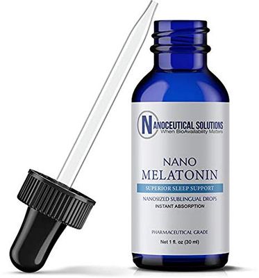 Nano MELATONIN, NanoSized Liquid Particles for Rapid Absorption, Infants Adults Sub Lingual Organic Drops, Promotes Calm restful Sleep, Natural antioxidant, 30 Servings.