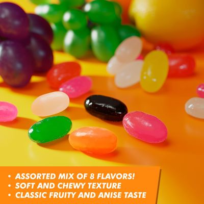Jelly Beans 1 lb - Wide Fruit Flavors Assortment, Soft Chewy, Juicy Long Lasting Taste, Bulk Jellybeans Candy in Resealable Bag