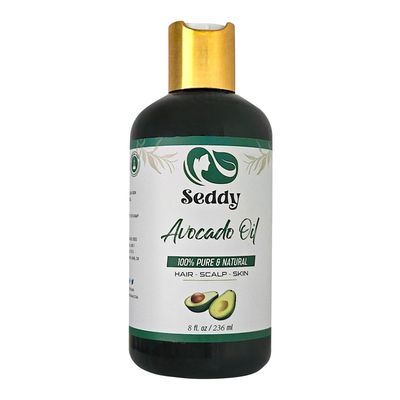 Seddy Avocado Oil - 100 Pure Natural Oil for Hair, Skin, Face, Body, Nails Unscented Hexane-Free Natural Carrier Oil Premium Moisturizer Ideal for DIY Beauty Blend - 8 Fl. Oz