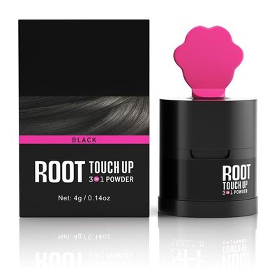 Root Touch Up, Black- Hairline Powder, Helps Cover Grey Roots Bald Spots Instantly, 4g (Black, 4g)