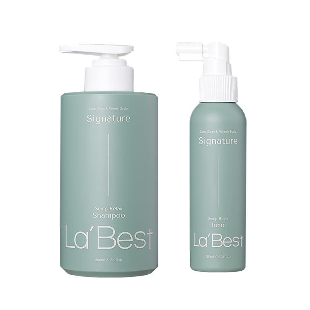 La&#39;Best Natural pH Balanced Shampoo 500ml Tonic 120ml Set for Scalp Care - Gentle Formula for Sensitive Skin