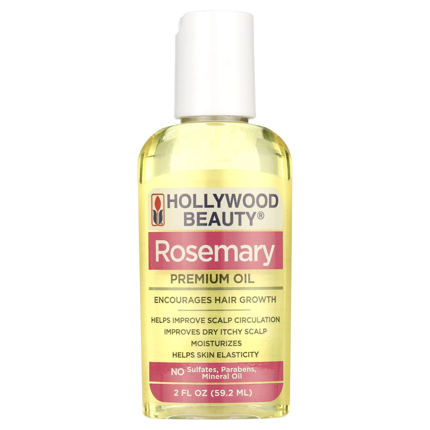 Hollywood Beauty Rosemary Oil for Hair, Scalp, and Skin 2 fl oz, Yellow