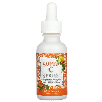 LilyAna Naturals Super C Serum - Face Serum - Anti-Aging Vitamin C Serum for Face with Hyaluronic Acid, Niacinamide, and Plant Stem Cell Complex - 1oz