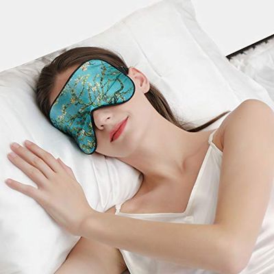 ZIMASILK 100 Natural Silk Sleep Mask Blindfold,Adjustable Super-Smooth Soft Eye Mask for Sleep with Bag(Pattern 5)