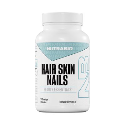 NutraBio Hair Skin Nails Vitamins Enhanced Collagen Support Skin Hydration for Men Women with Biotin, Keratin, Hyaluronic Acid More- 90 Capsules