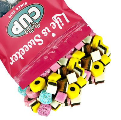By The Cup English Licorice Allsorts Candy, 10 oz Bulk Bag