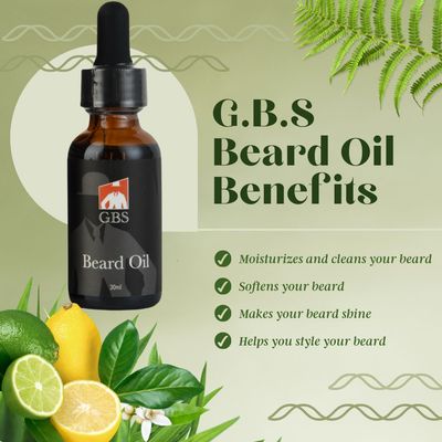 G.B.S Men's 3n1 Grooming Beard Care Kit - Wooden Two Sided Beard and Hair Comb, Travel Boar Hair Beard Brush and 1fl oz Beard Oil Combo Gift Set