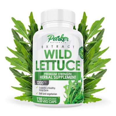 Parker Naturals Wild Lettuce Extract - Herbal Sleep Supplement 1200mg, 4:1 Concentrated, Vegan Capsules, Soothes Discomfort, 60 Servings, 120 Count