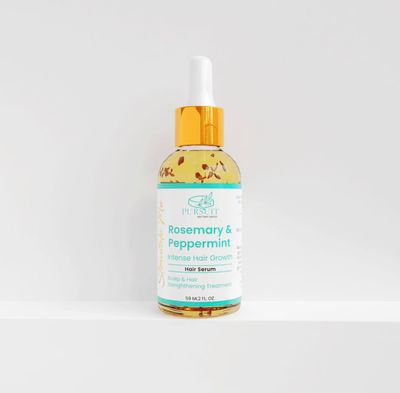 Hair Growth &quot;Stimulate Me &quot;Rosemary Peppermint Essential Oils Scalp Hair Treatment Oil with Morrocan Argon Oil, Castor Oil, Olive Oil, Jojoba Oil - For Wavy, Curly, Coily, Natural Hair, 2 fl oz