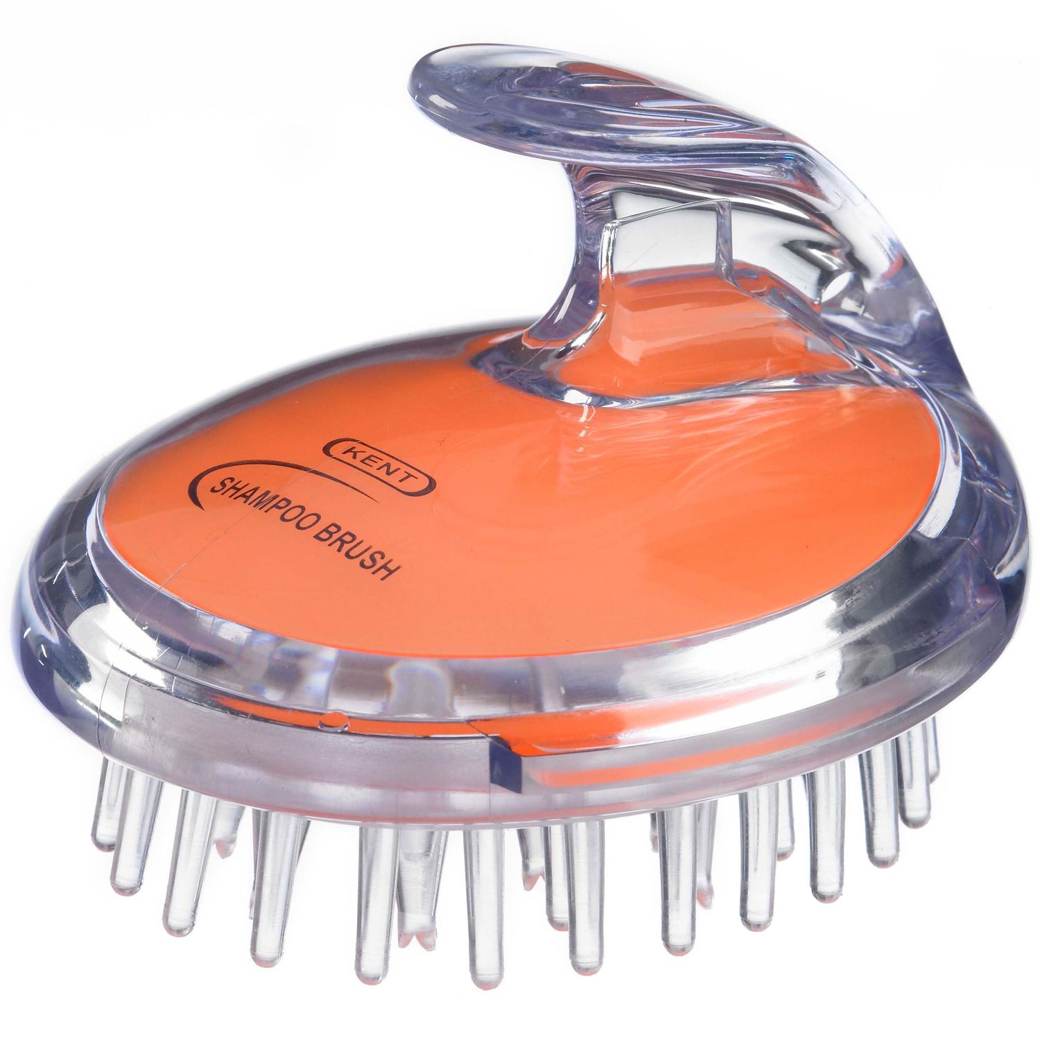 Kent SH1 ORG Scalp Scrubber and Exfoliator for Distributing Shampoo and Conditioner, Shower Massage Tool and Hair Growth Brush With 42 Soft Rubber Bristles
