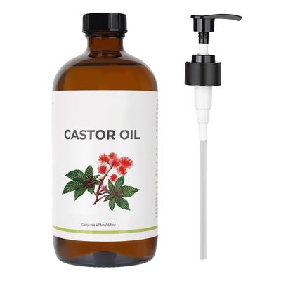 100 Pure USDA Certified Organic Castor Oil Cold Pressed,Worthy Eyelashes Eyebrows, Promote Hair Growth, Radiant Skin, and Soothe Irritated Eyes - 16oz Glass Bottle