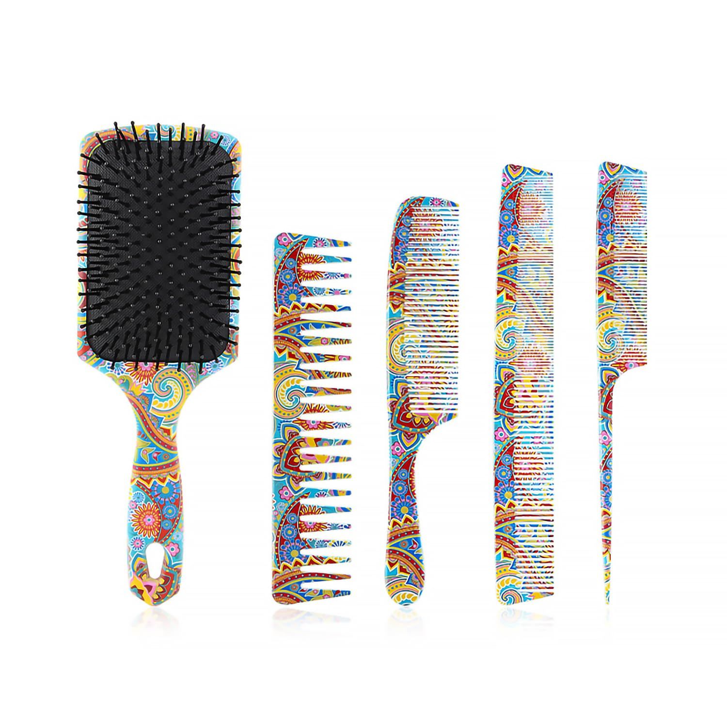 Camo Hair Brush,Anti Static Frizz Air Cushion Massage combs for kidsAdults,Five different combsHair Brush For All Hair Types,Can Softens And Improves Hair Texture