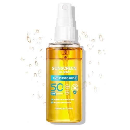 QIUFSSE Sunscreen Oil Body Sunscreen Spray Spf 50 Hydration Glow Mist Lightweight Spf Body Oil,Refreshing Spray,Suitable for All Skin Types