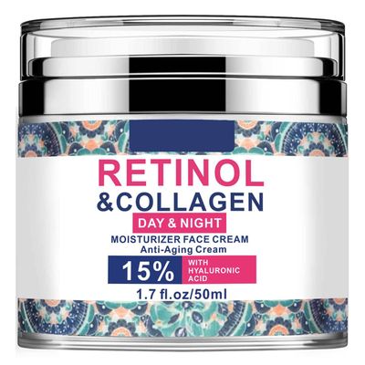 Retinol Cream for Face, Anti Aging Moisturizer with Hyaluronic Acid, Collagen Day Night Face Cream for Women and Men Reduce Wrinkles Fine Lines, All Skin Types 1.7 Fl Oz