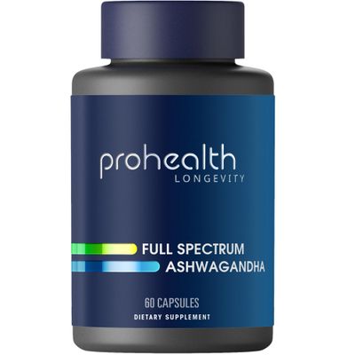 ProHealth Ashwagandha Supplement 60 Capsules, Organic Root Extract Powder, Ashwagandha for Women Men, Supports Stress Sleep