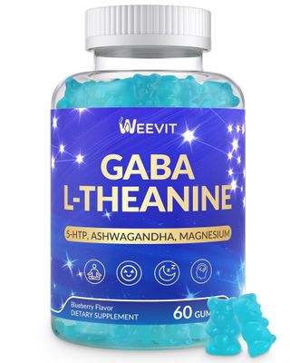 Sugar-Free GABA L-Theanine Gummies, L-Theanine Supplement with 5-HTP, Ashwagandha, Magnesium, Vitamin B6 for Men Women
