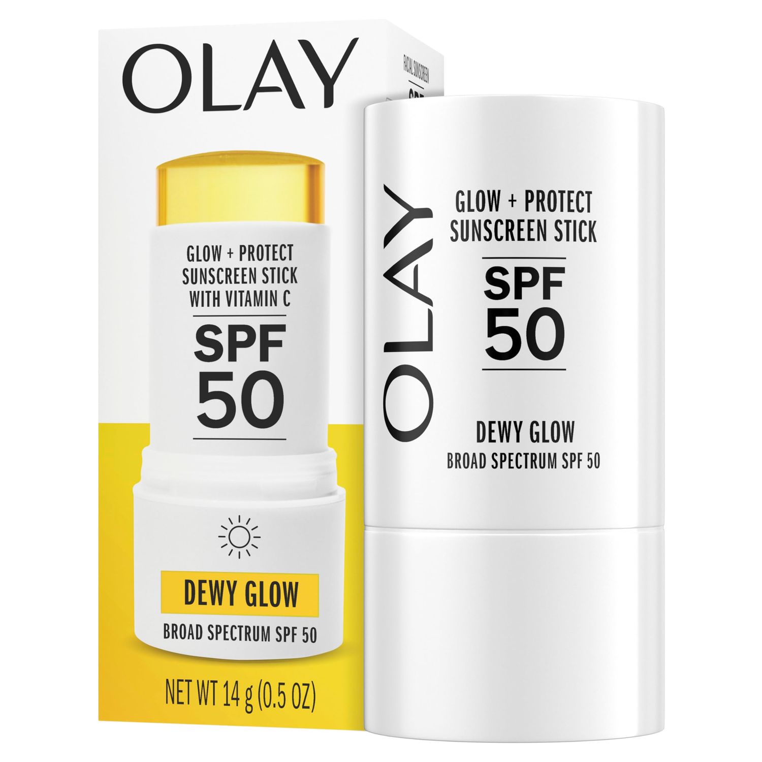 Olay Glow Protect SPF 50 Face Sunscreen Stick, Fragrance Free, 0.5 OZ (14 G), Dewy Finish Sunscreen Stick with SPF 50 Broad Spectrum Sunblock for All Skin Types